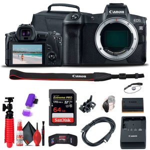 Canon EOS R Mirrorless Digital Camera 3075C002 + 64GB Memory Card + More
