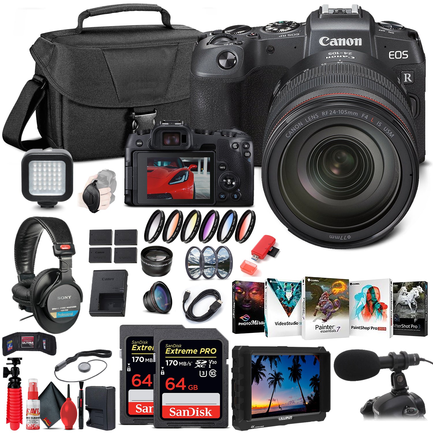 Canon EOS RP Mirrorless Digital Camera with 24-105mm Lens (3380C012) Filter Set Bundle