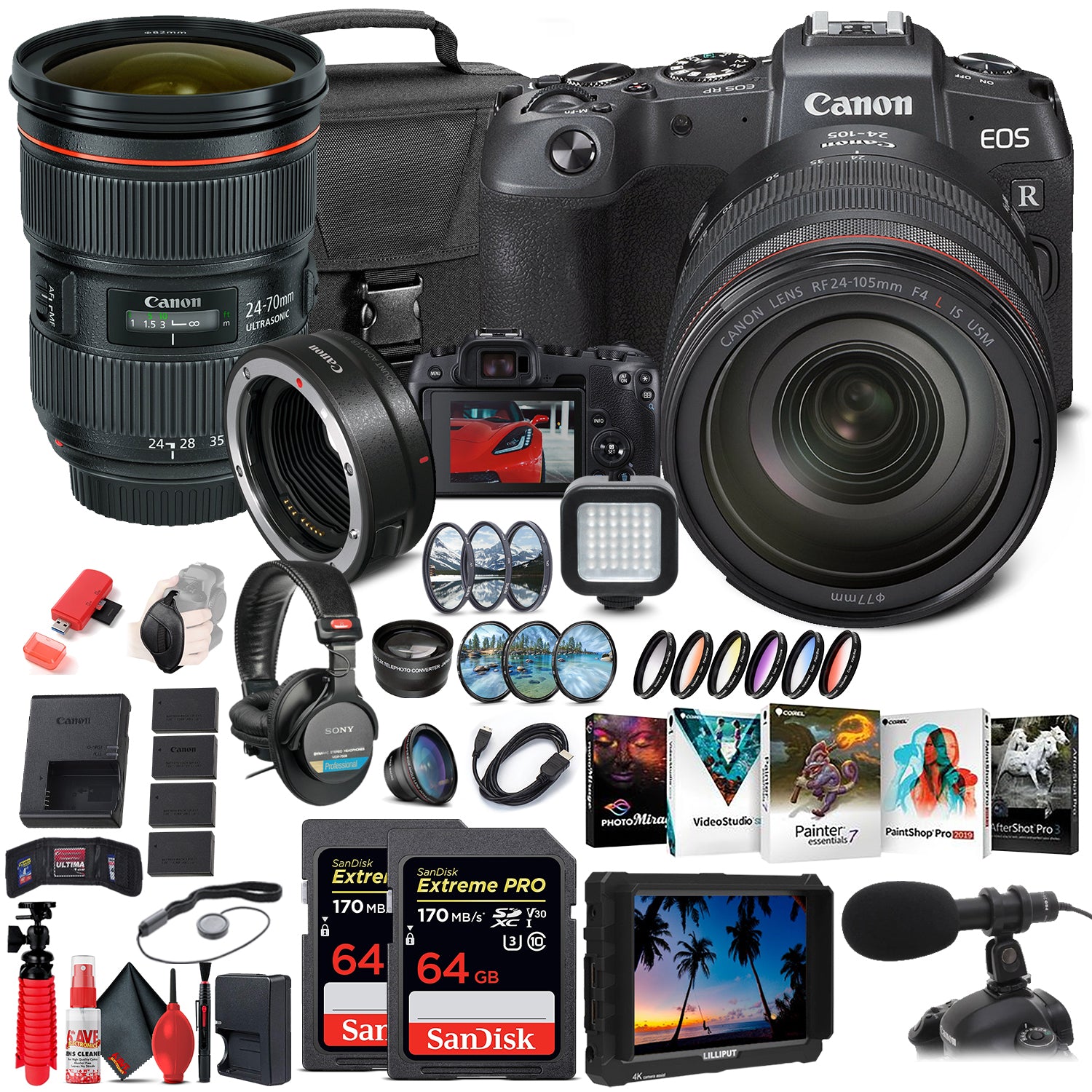 Canon EOS RP Mirrorless Digital Camera with 24-105mm Lens (3380C012) Storage Bundle