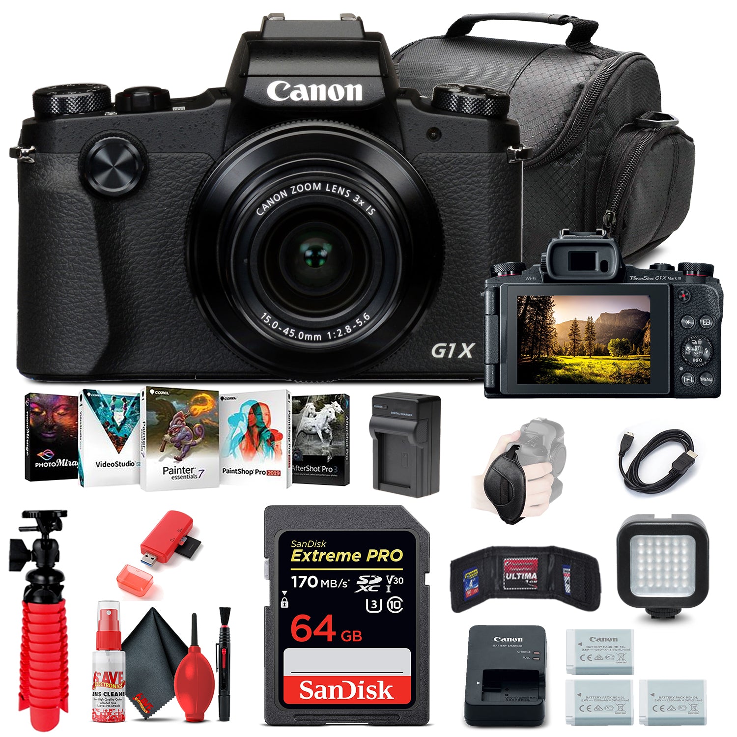 Canon PowerShot G1 X Mark III Digital Camera (2208C001) + 64GB Card Pro Bundle