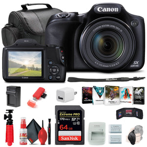 Canon PowerShot SX530 HS Digital Camera 9779B001 + 64GB Card + More Canon