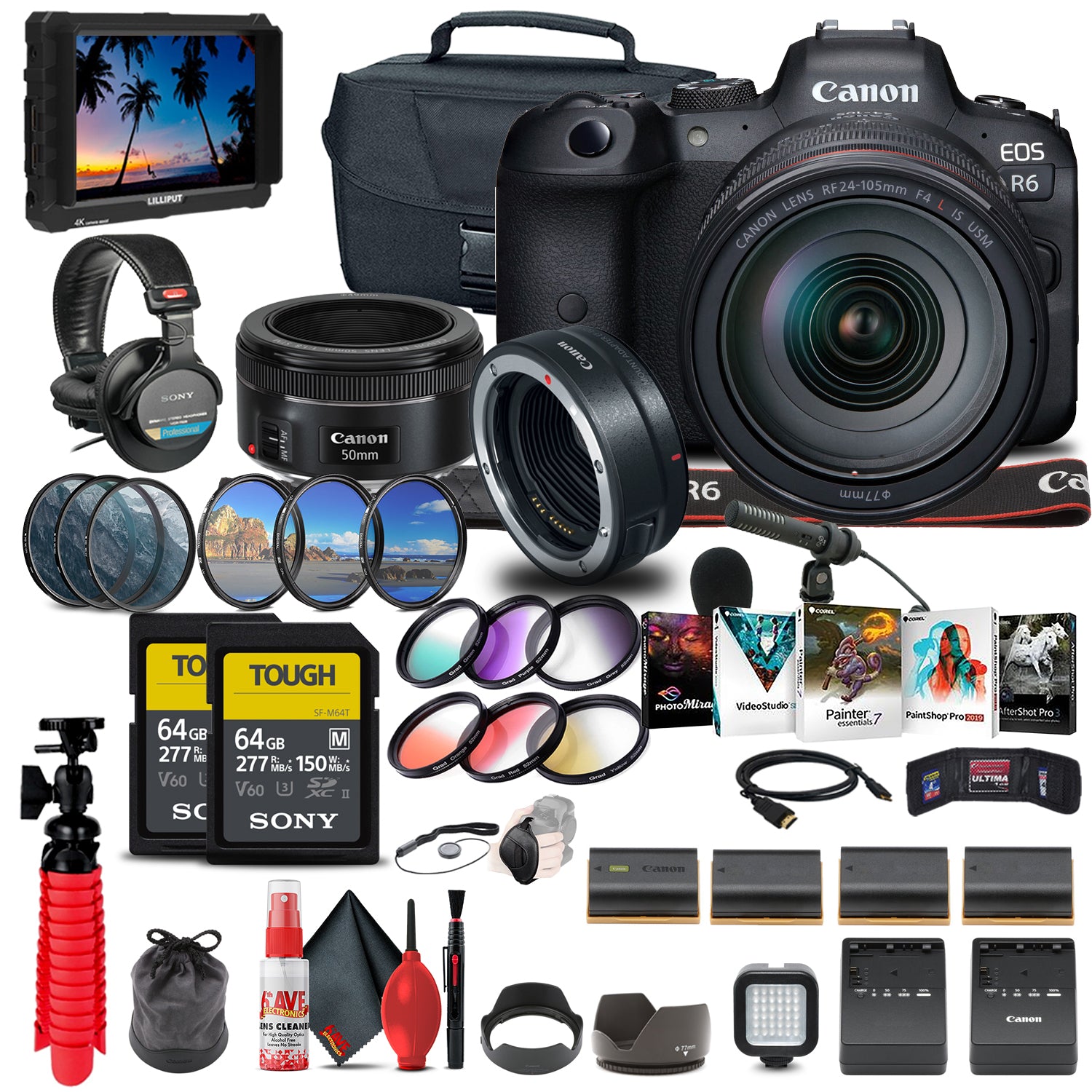 Canon EOS R6 with 24-105mm & 50mm Lens Bundle