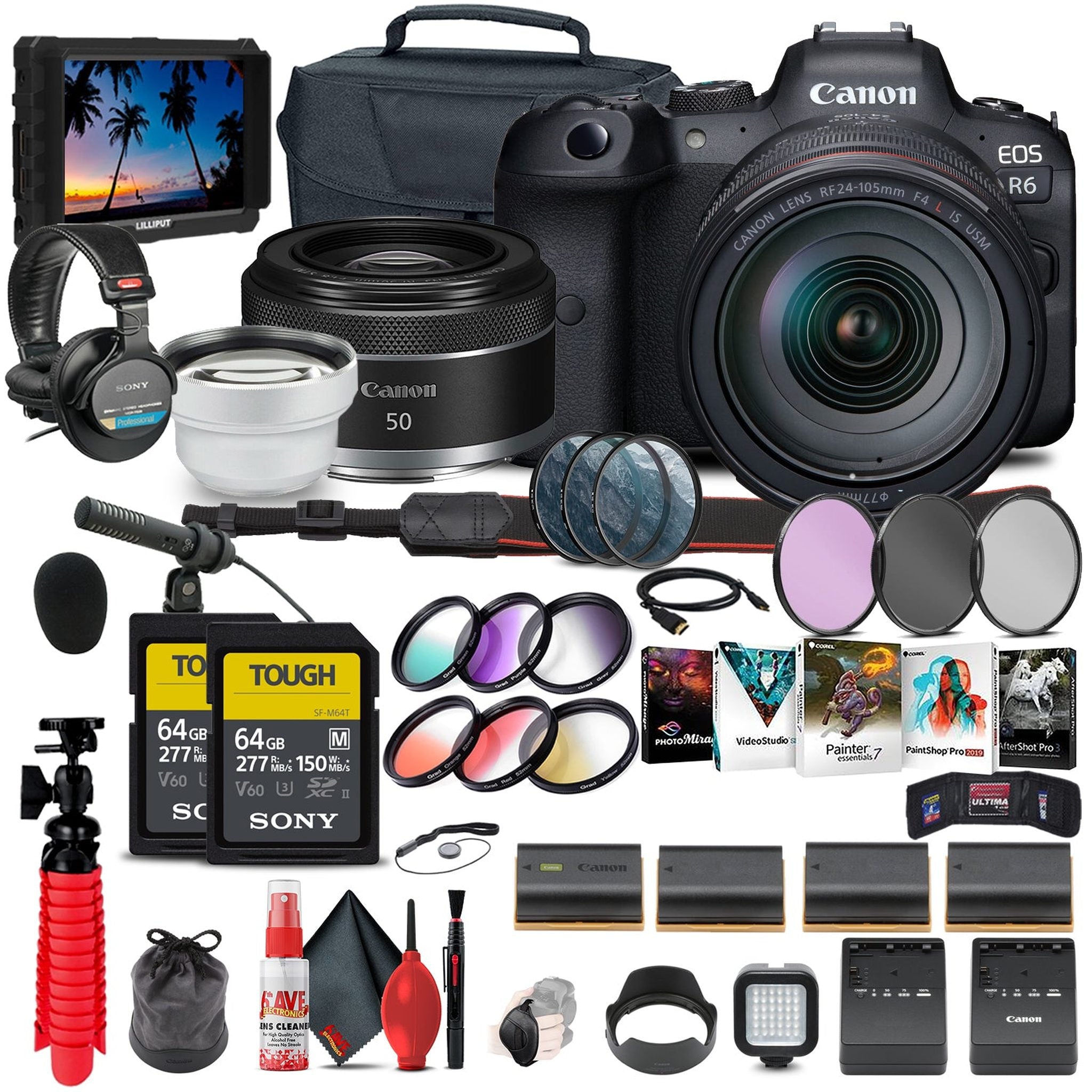 Canon EOS R6 Mirrorless Camera with 24-105mm f/4L Lens 4082C012 + More - Reconditioned Canon