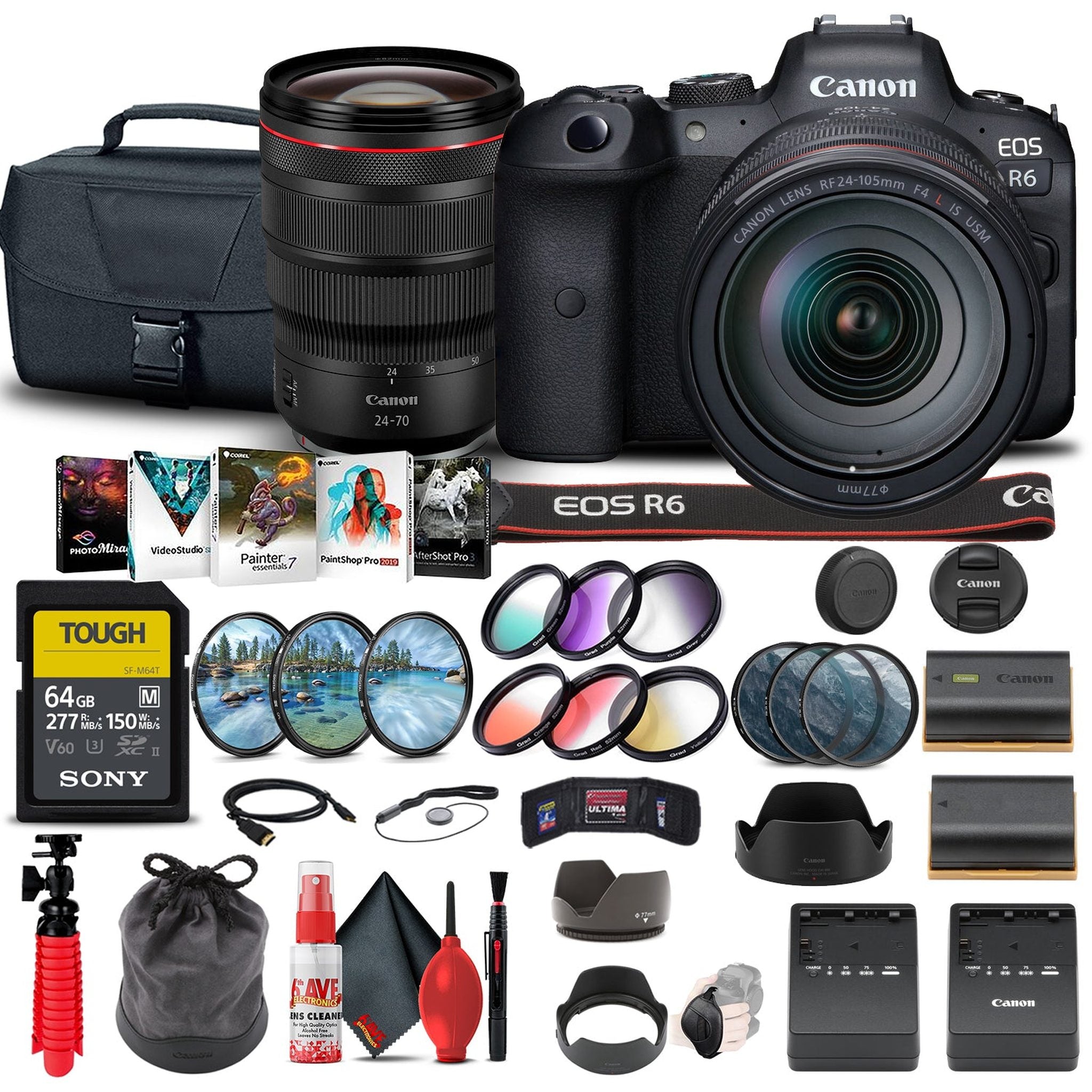 Canon EOS R6 Mirrorless Camera with 24-105mm f/4L Lens 4082C012 + More - Reconditioned Canon