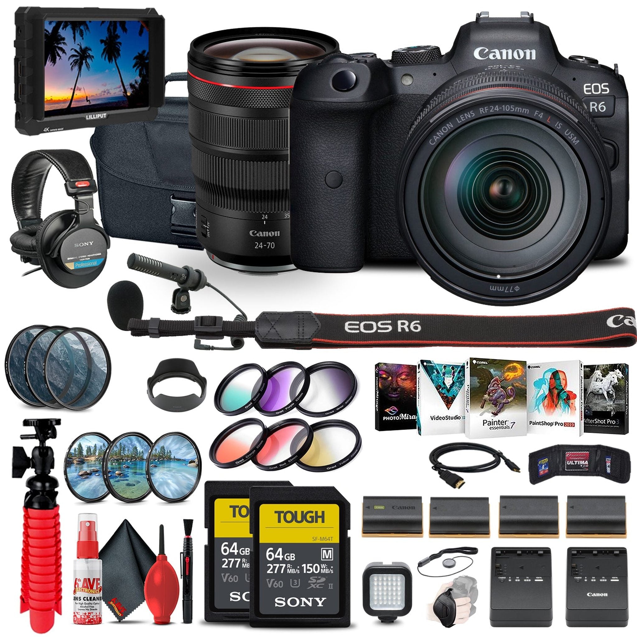 Canon EOS R6 Mirrorless Camera with 24-105mm f/4L Lens 4082C012 + More - Reconditioned Canon