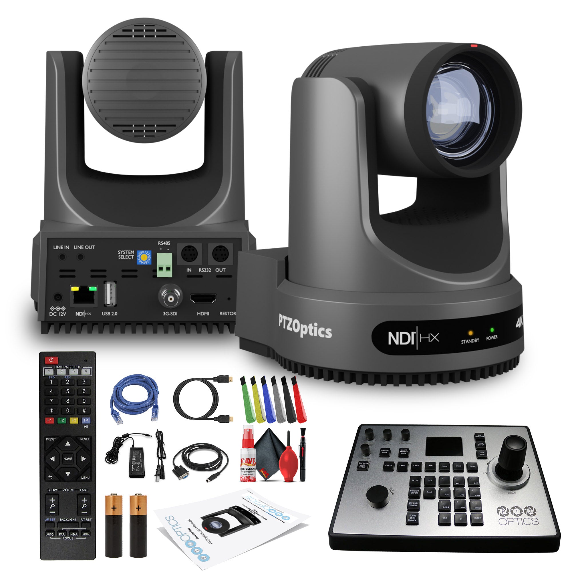 PTZOptics Move 4K PTZ Camera with 20x Zoom Gray PT20X-4K-GY-G3 + PT-JOY-G4 Controller