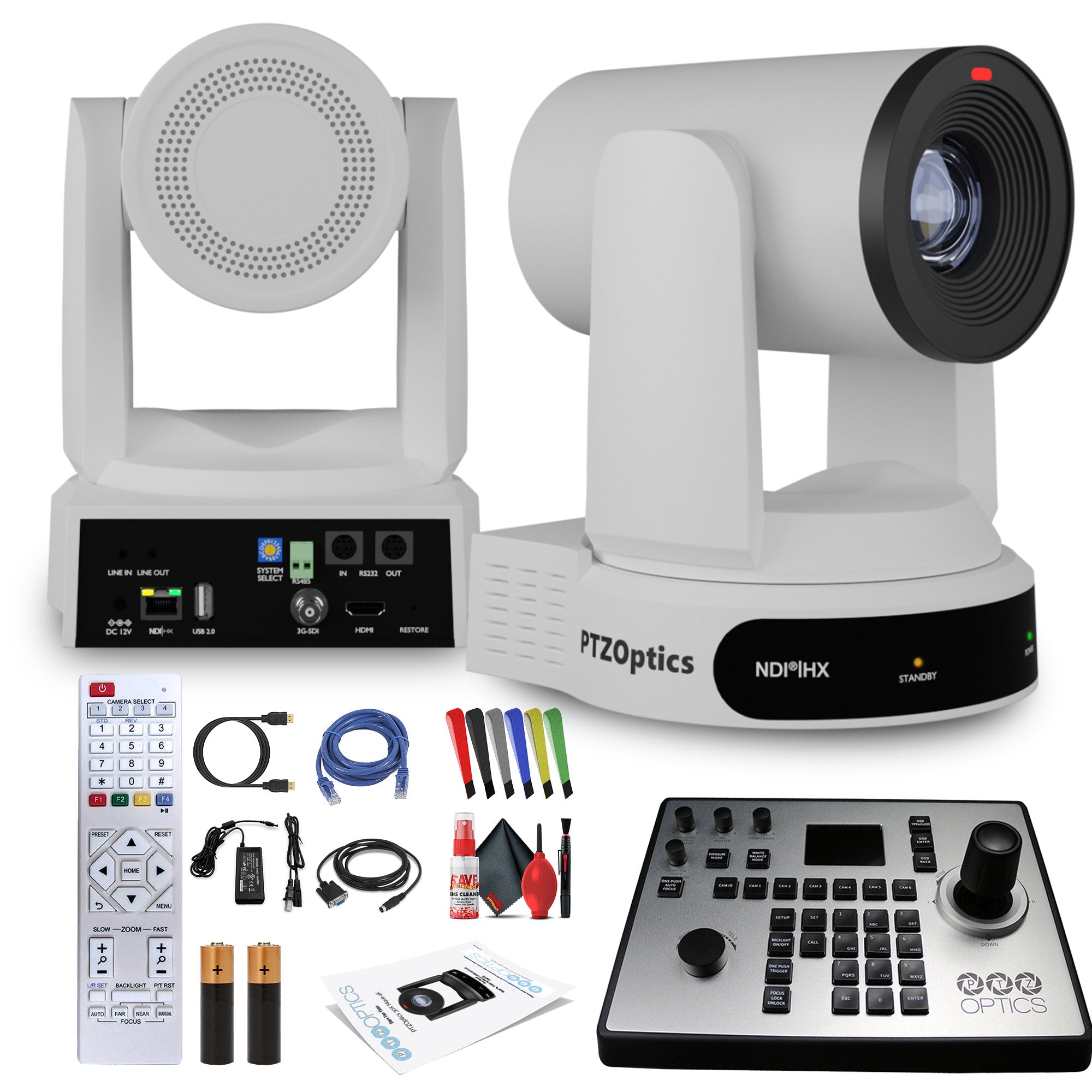 PTZOptics Move 4K PTZ Camera with 30x Zoom White PT30X-4K-WH-G3 + PT-JOY-G4 Controller