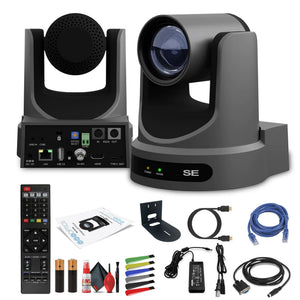 PTZOptics Move SE PTZ Camera with 30x Optical Zoom Gray PT30X-SE-GY-G3 + Wall Mount PTZOptics