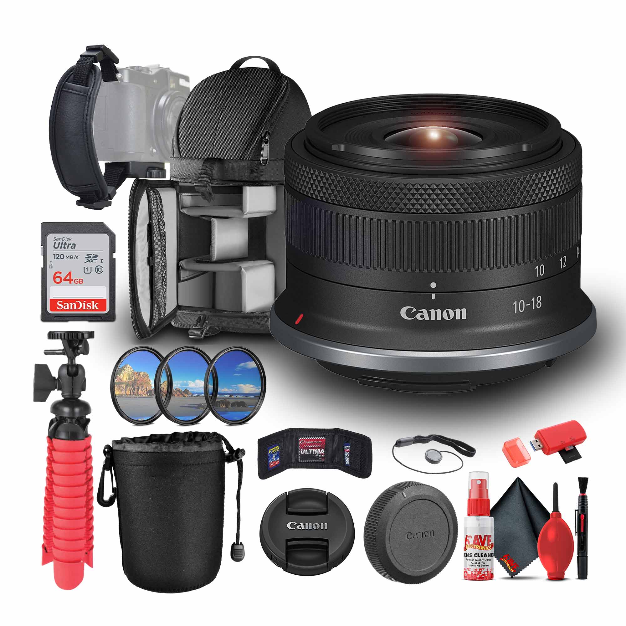 Canon RF-S 10-18mm f/4.5-6.3 IS STM Lens (Canon RF) Bundle