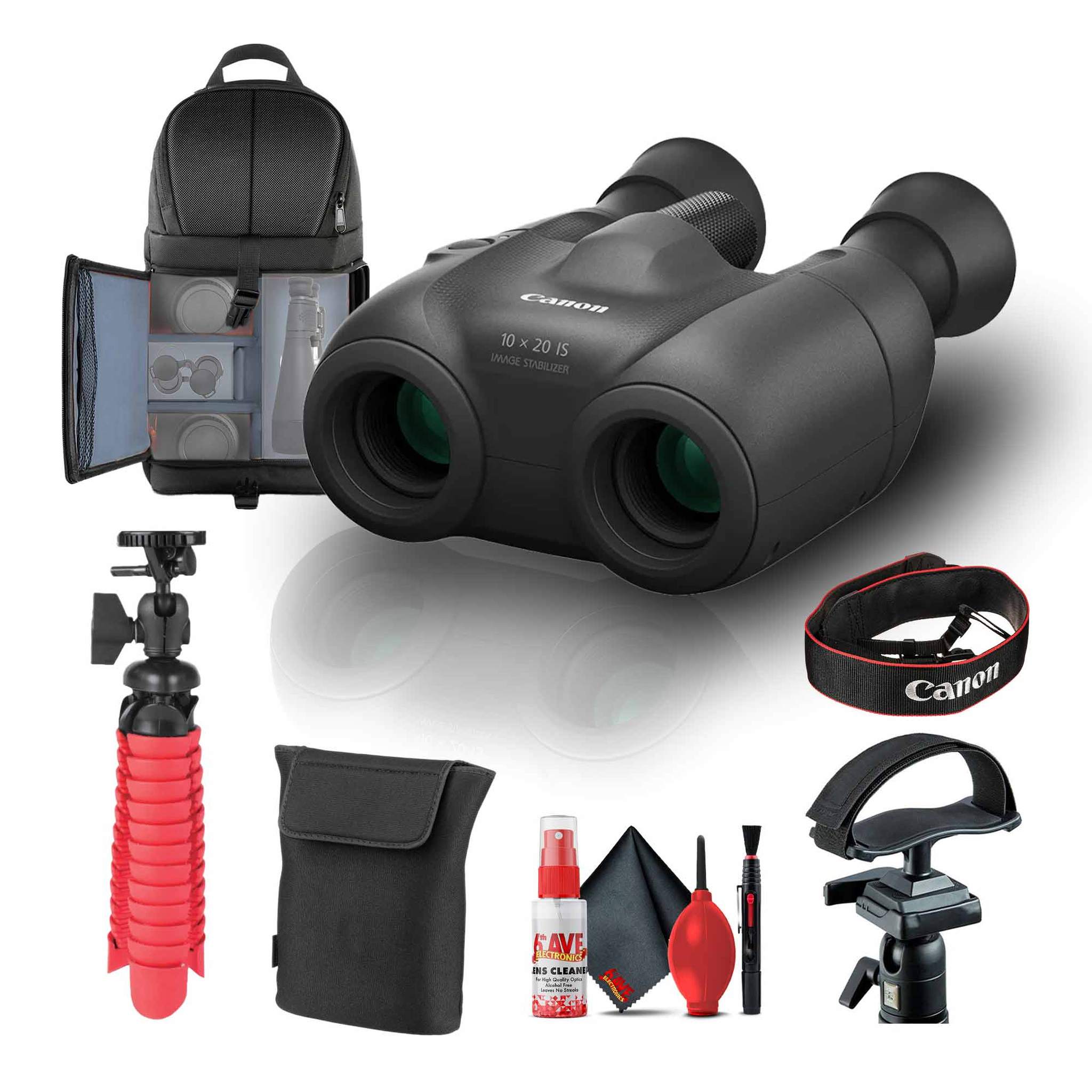Canon 10x20 IS Image-Stabilized Binoculars 3640C002 + Tripod Adapter + Backpack + More Canon