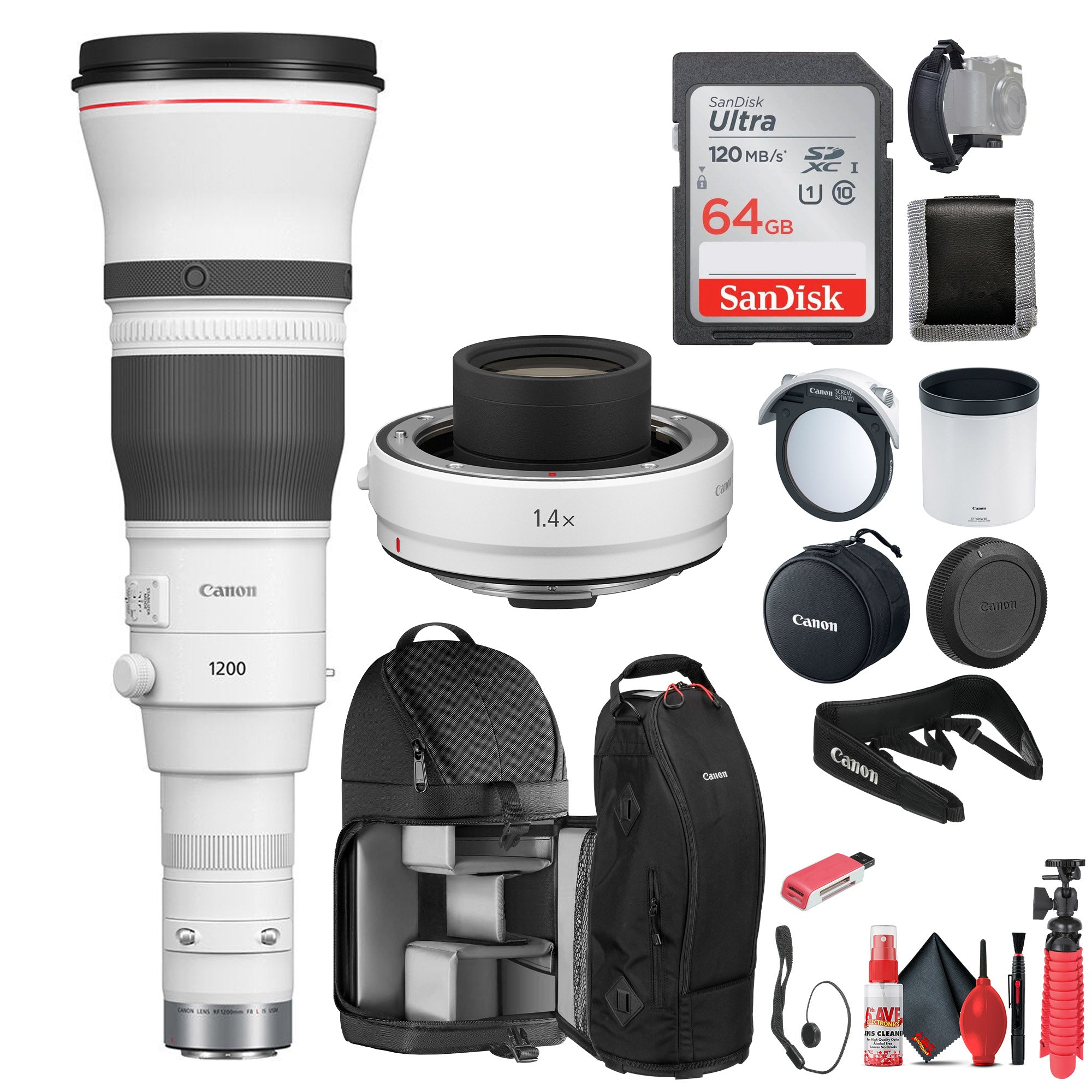 Canon RF 1200mm f/8 L IS USM Lens 5056C002 + Canon Extender RF 1.4x - Bundle -