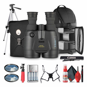 Canon 15x50 IS All-Weather Image Stabilized Binoculars + 72" Tripod + Harness + More