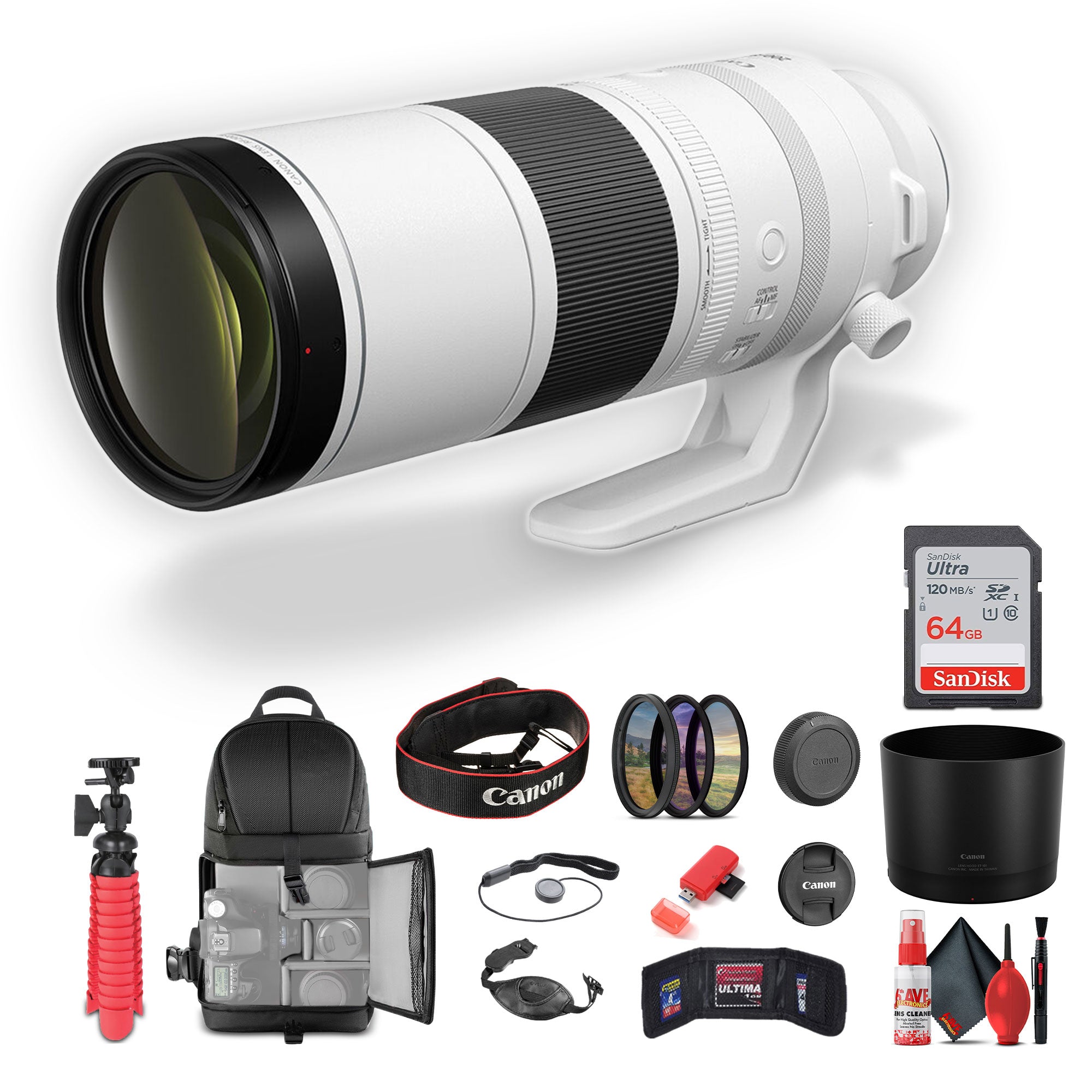 Canon RF 200-800mm f/6.3-9 IS USM Super-telephoto Zoom Lens (Canon RF) Bundle