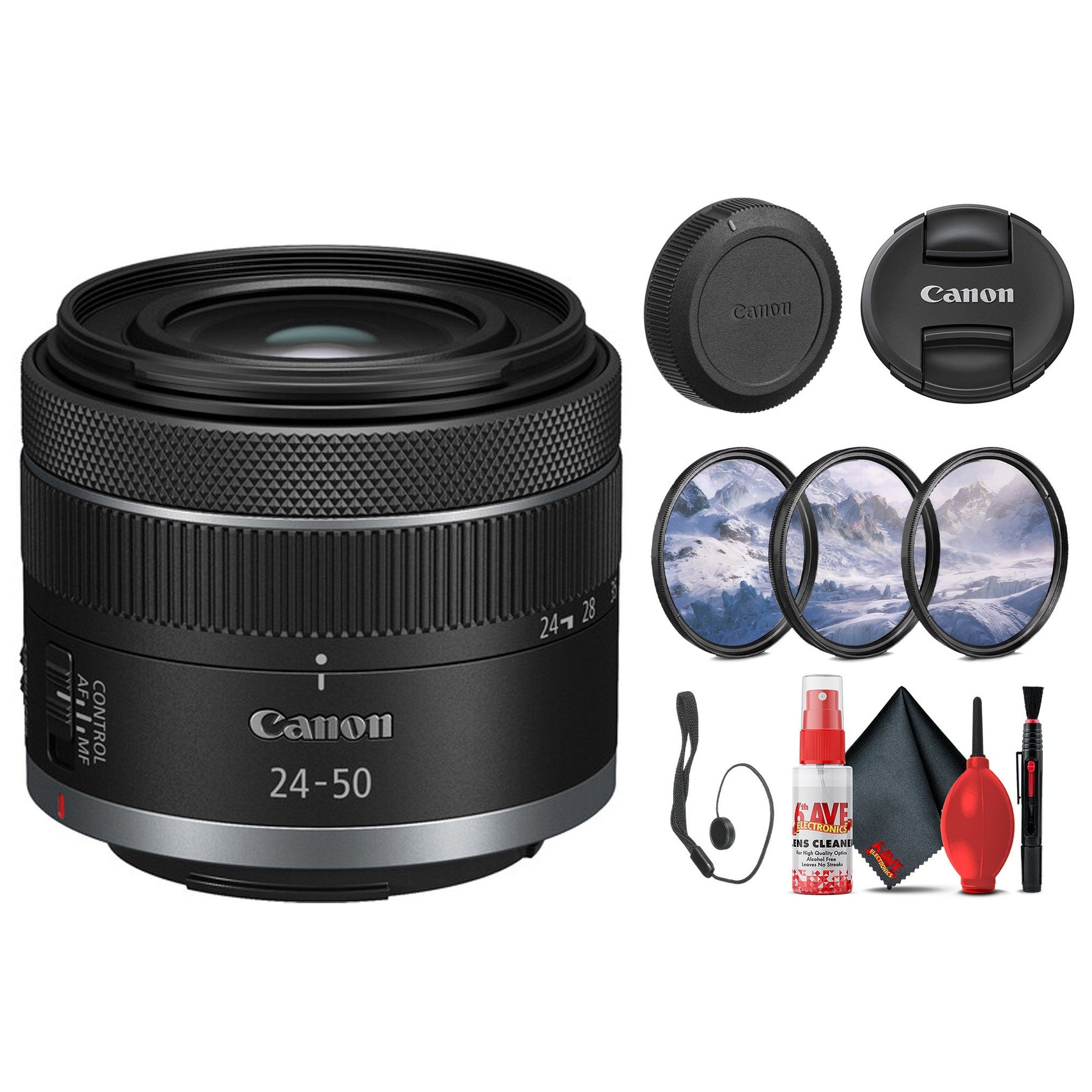 Canon RF 24-50mm f/4.5-6.3 IS STM Lens Canon RF Optical Image Stabilization - Bundle Canon