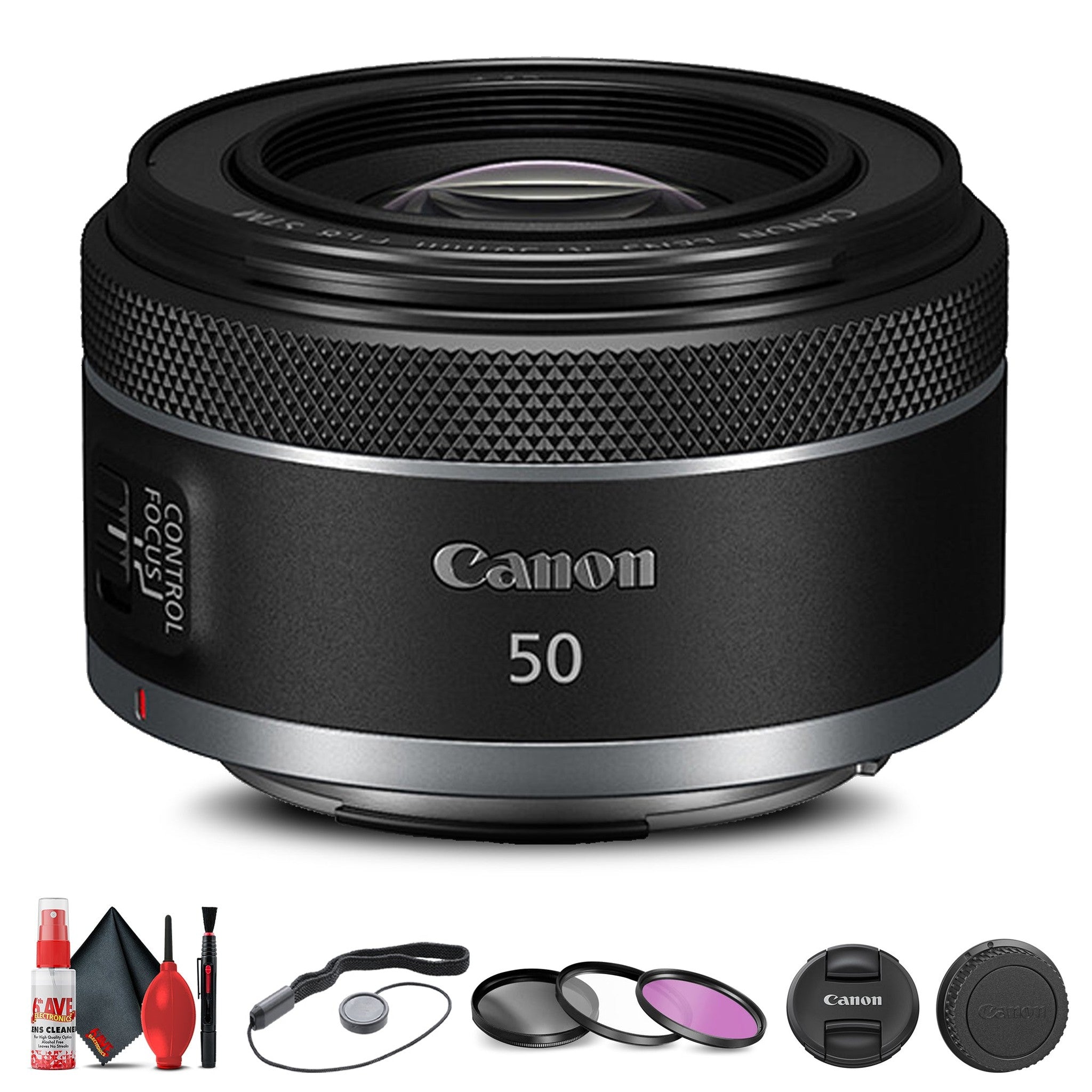 Canon RF 50mm f/1.8 STM Lens 4515C002 + Filter Kit + Cap Keeper Base Bundle Canon