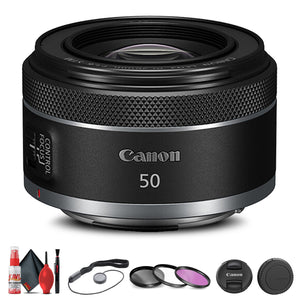 Canon RF 50mm f/1.8 STM Lens 4515C002 + Filter Kit + Cap Keeper Base Bundle Canon