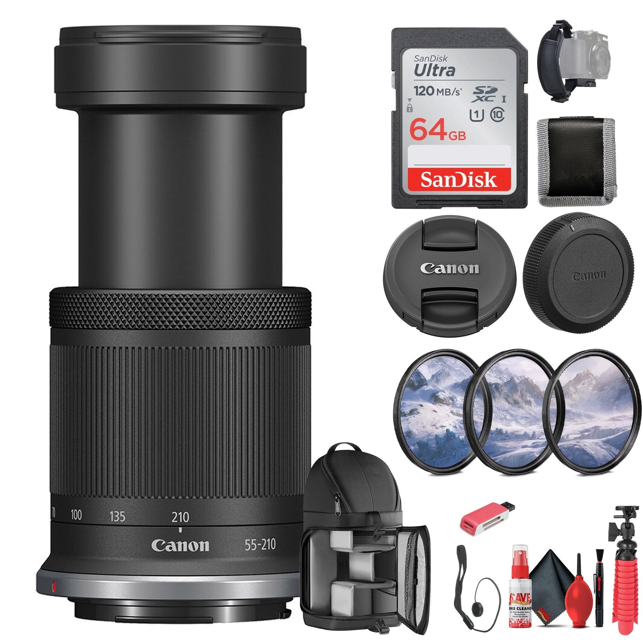 Canon RF-S 55-210mm f/5-7.1 IS STM Lens Canon RF for Landscape, Portrait - Bundle Canon