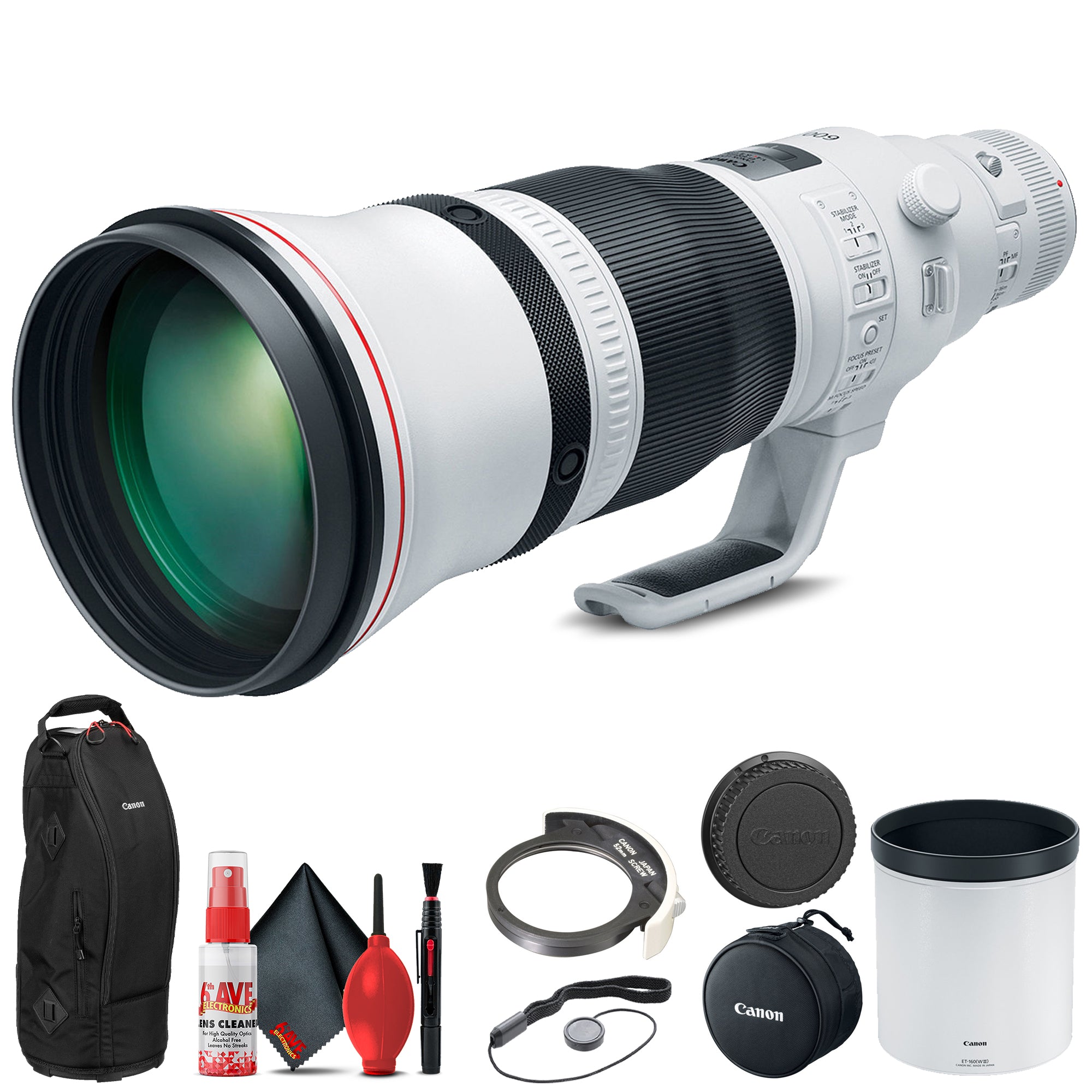Canon EF 600mm f/4L IS III USM Lens 3329C002 + Cap Keeper + Cleaning Kit Base Bundle