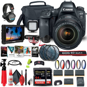 Canon EOS 6D Mark II Camera with 24-105mm f/4L II Lens 1897C009 + 64GB + More - Reconditioned Canon