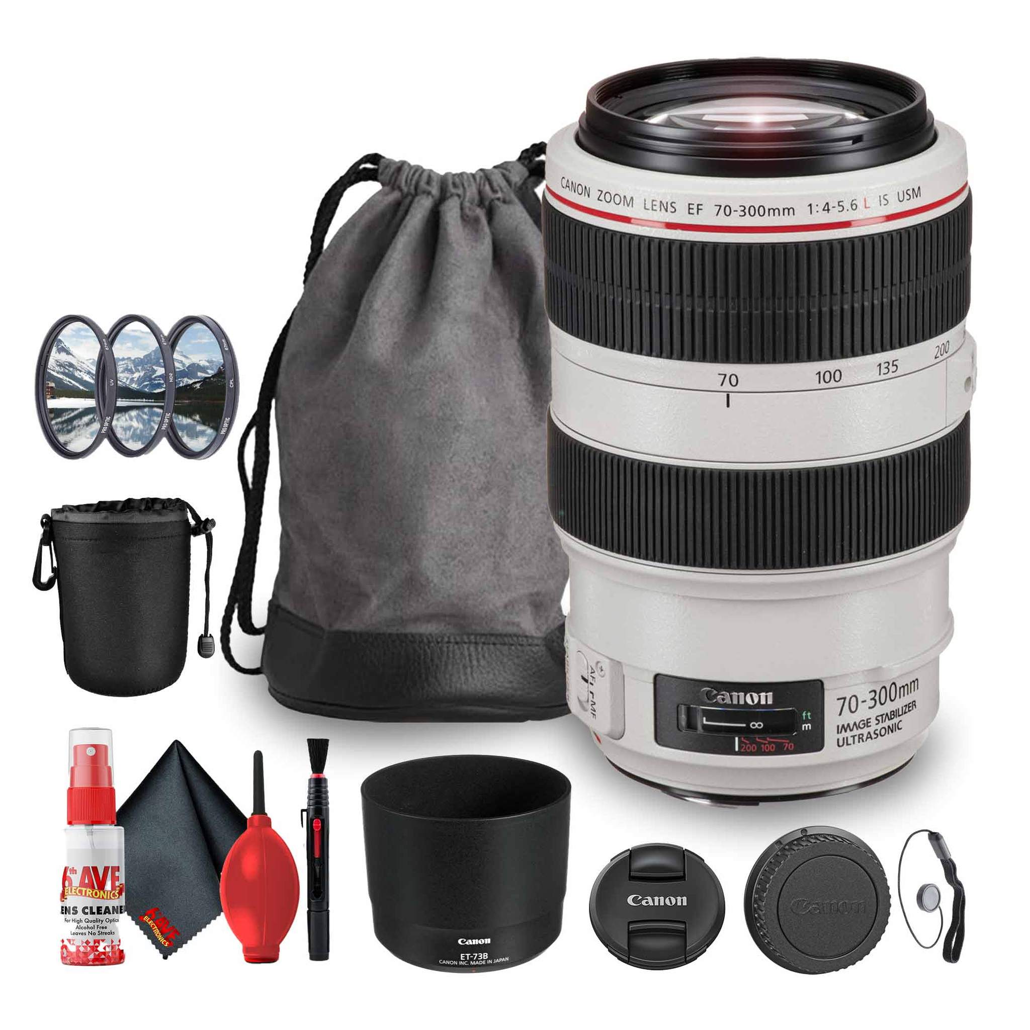 Canon EF 70-300mm f/4-5.6L IS USM Telephoto Zoom Lens 4426B008AA Bundle Canon