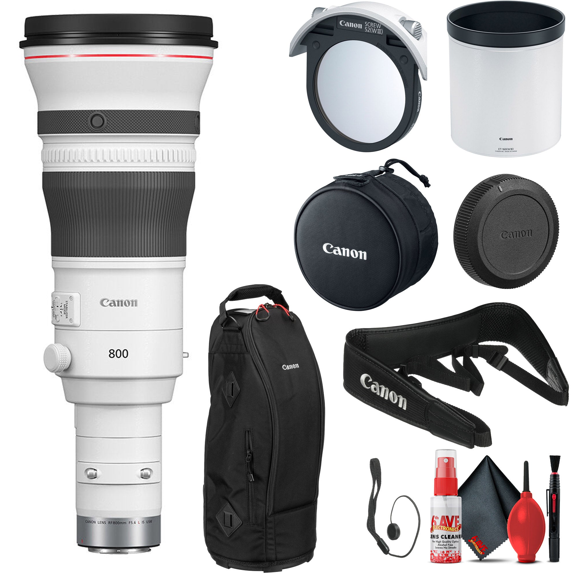 Canon RF 800mm f/5.6 L IS USM Lens Ideal for sports, wildlife, and journalism - Bundle