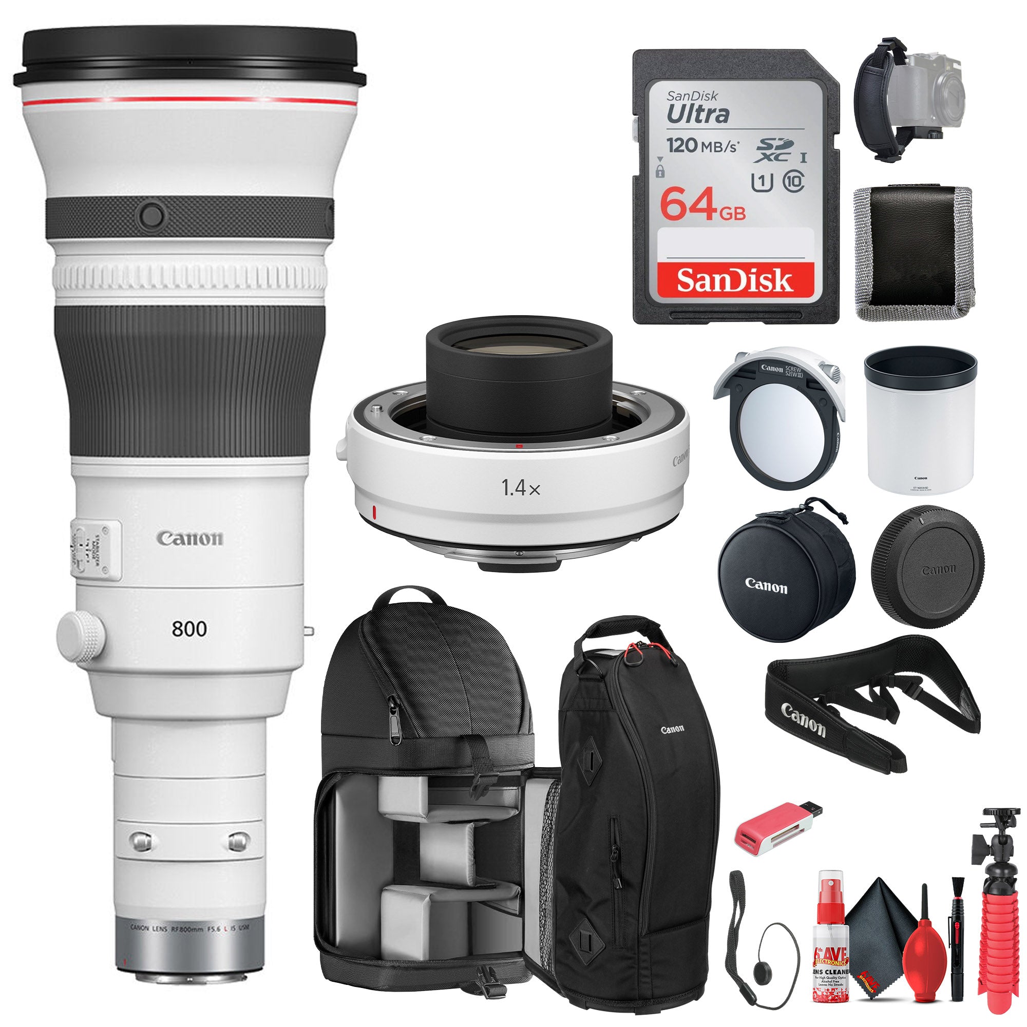 Canon RF 800mm f/5.6 L IS USM Lens Ideal for sports, wildlife, and journalism - Bundle -
