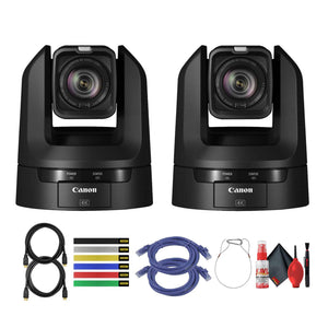 2 x Canon CR-N100 4K NDI PTZ Camera with 20x Zoom + 2 x HDMI Cable + More Bundle Canon