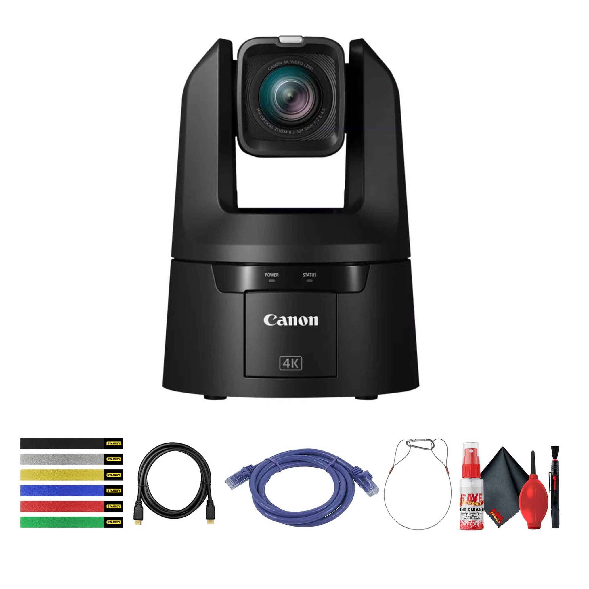 Canon CR-N500 Professional 4K NDI PTZ Camera with 15x Zoom Satin Black + More Bundle Canon