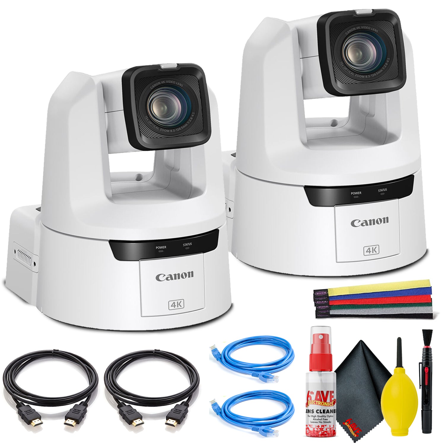 2 x Canon CR-N500 Professional 4K NDI PTZ Camera with 15x Zoom - Dual Bundle