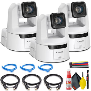 3 x Canon CR-N500 Professional 4K NDI PTZ Camera with 15x Zoom - Bundle Canon