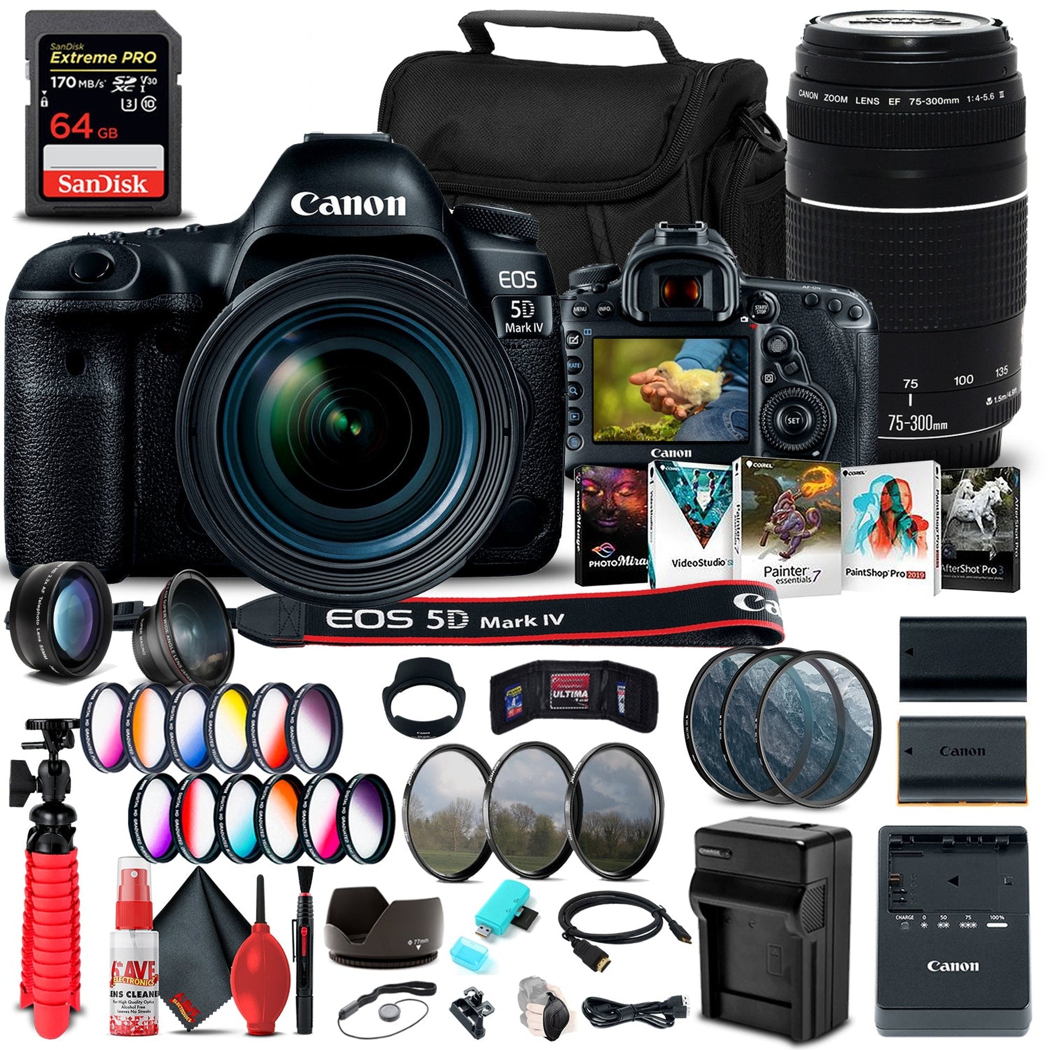 Canon EOS 5D Mark IV DSLR Camera with 24-70mm f/4L Lens 1483C018 Bundle - Reconditioned Canon