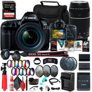 Canon EOS 5D Mark IV DSLR Camera with 24-70mm f/4L Lens 1483C018 Bundle - Reconditioned Canon