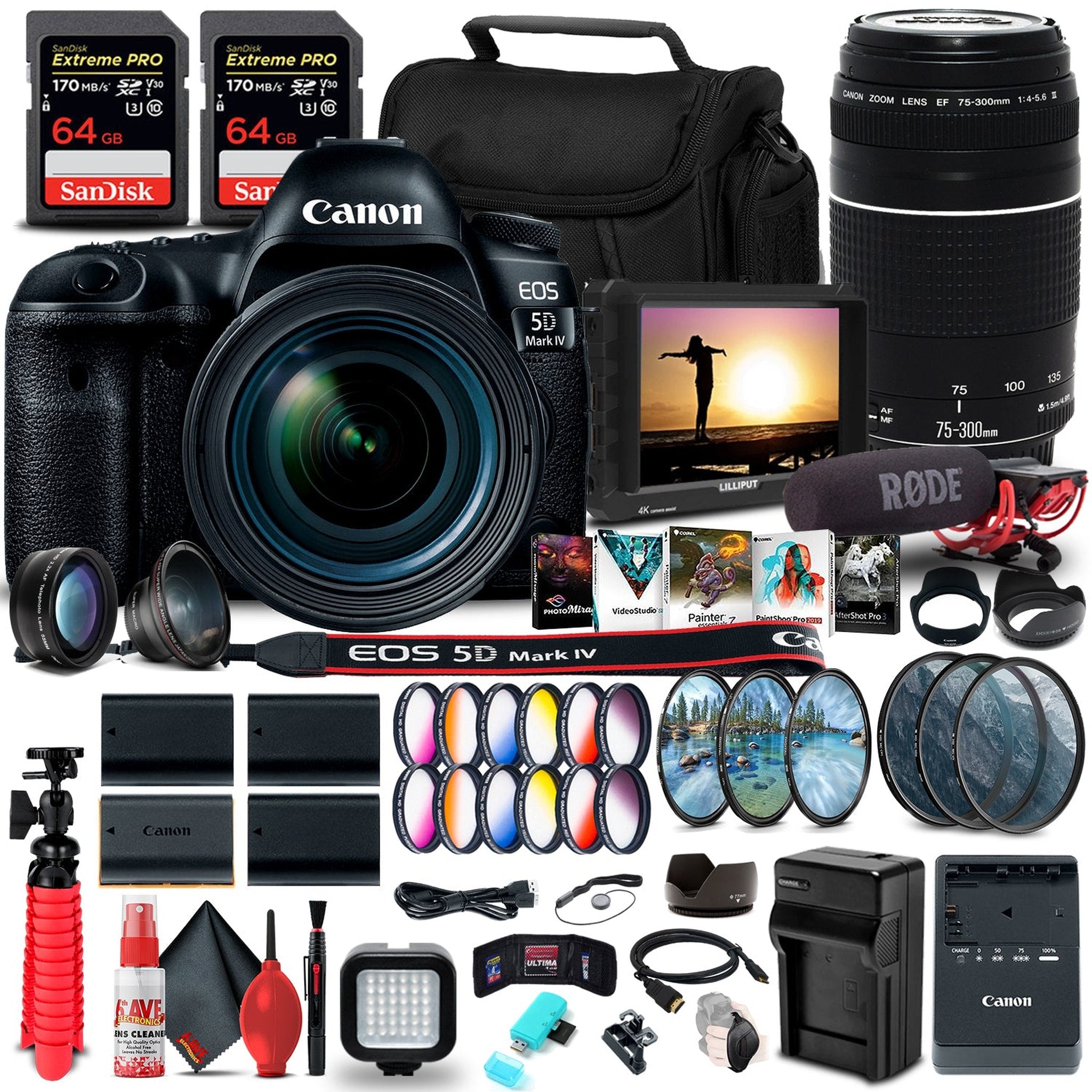 Canon EOS 5D Mark IV DSLR Camera with 24-70mm f/4L Lens 1483C018 Bundle - Reconditioned Canon