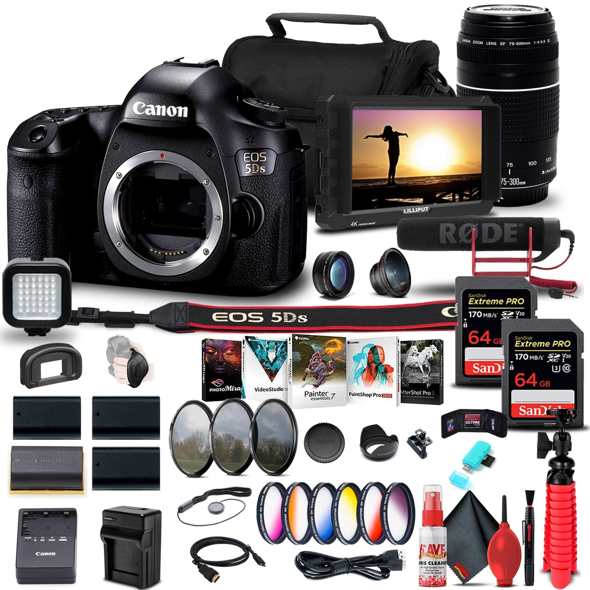Canon EOS 5DS DSLR Camera Body Only 0581C002 + Canon Lens + More Bundle - Reconditioned Canon