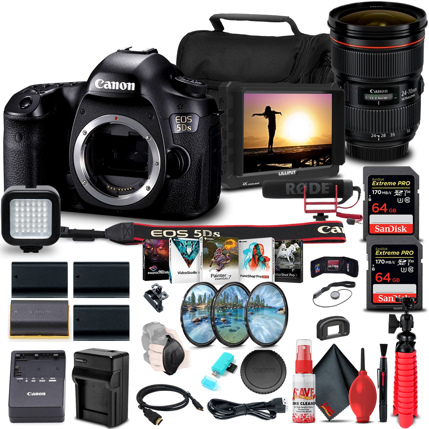 Canon EOS 5DS DSLR Camera (Body Only) (0581C002) + Canon Lens Storage Bundle