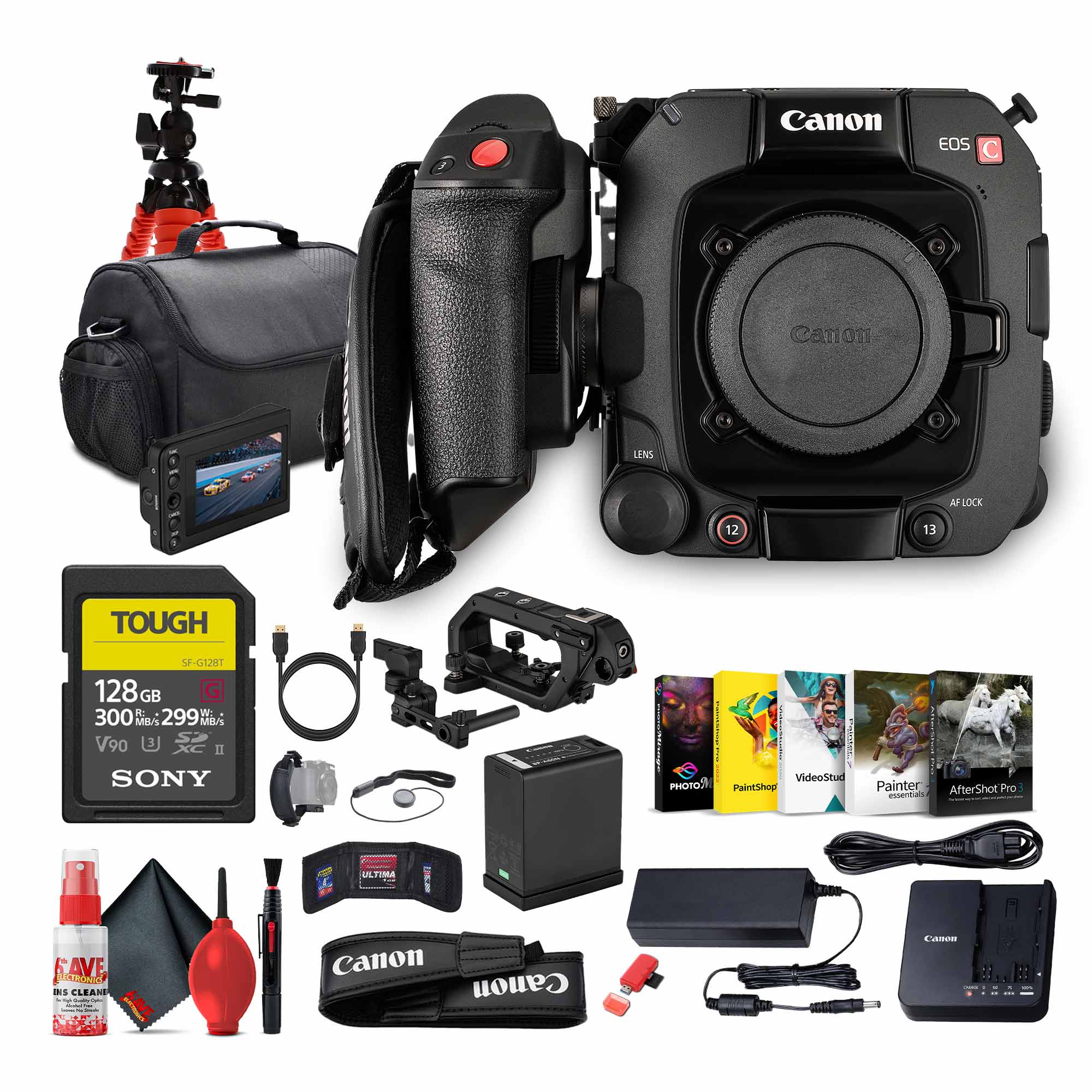 Canon EOS C400 6K Full-Frame Cinema Camera (Canon RF) + 128GB Memory Card + More