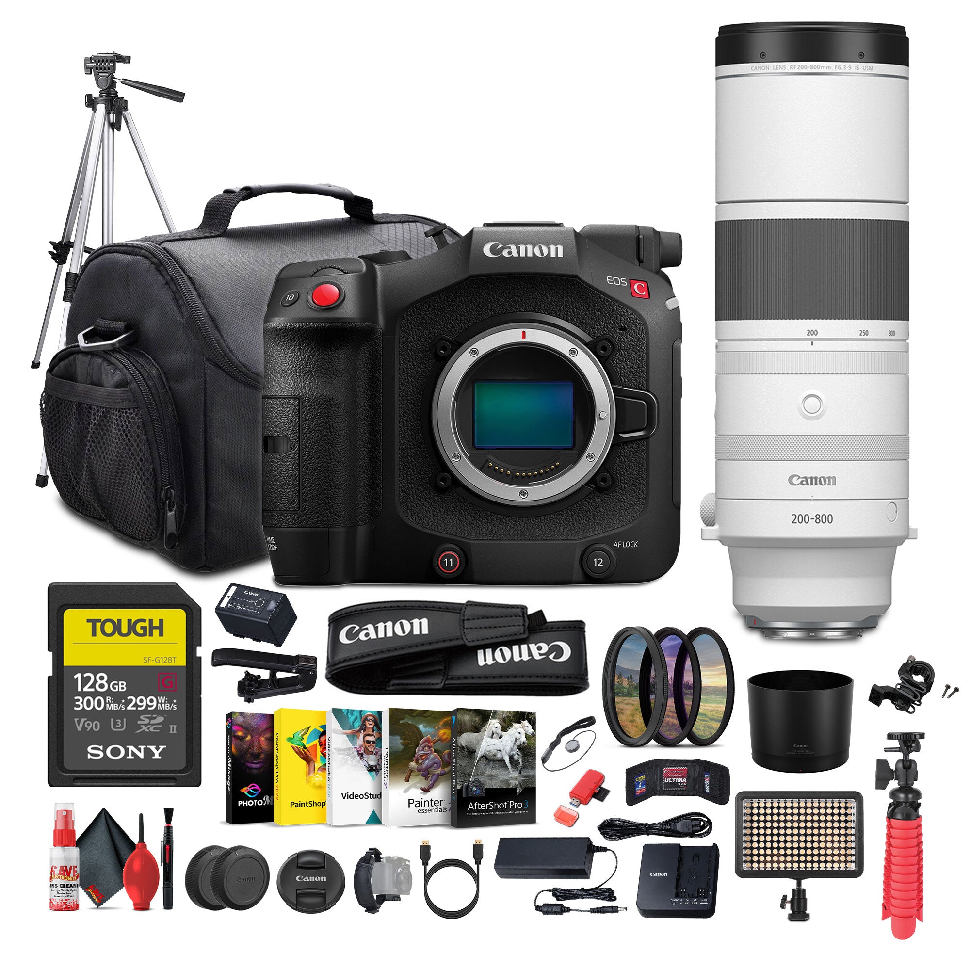 Canon EOS C80 6K Full-Frame Cinema Camera (Canon RF) + Canon RF 200-800mm Lens + More