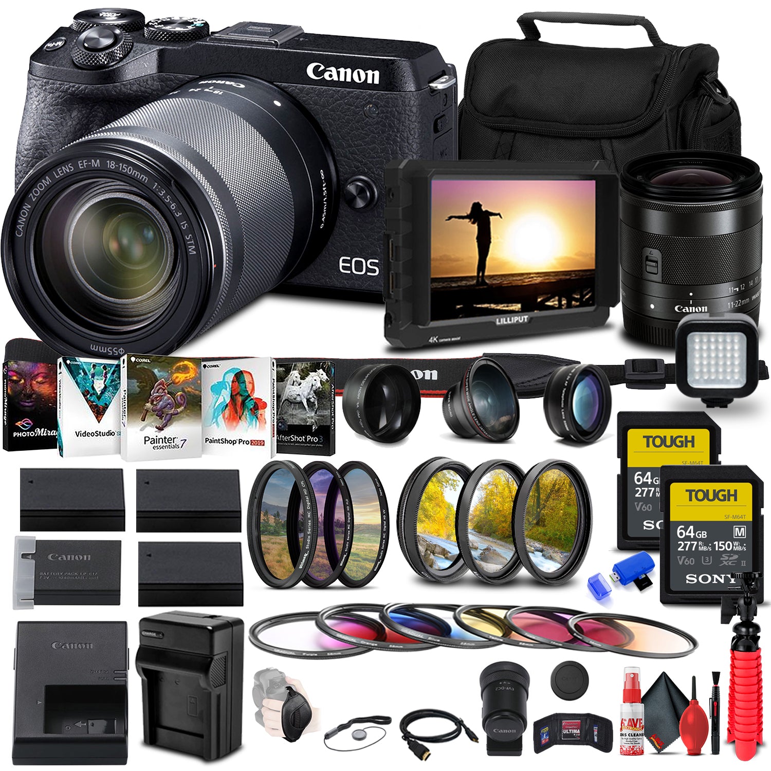 Canon EOS M6 Mark II Mirrorless Camera with 18-150mm Lens and EVF Bundle