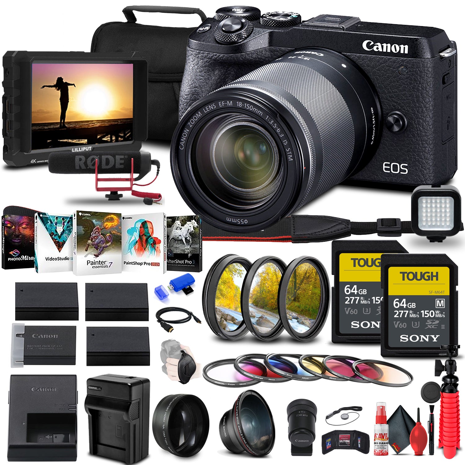 Canon EOS M6 Mark II Mirrorless Camera with 18-150mm Lens and EVF Bundle