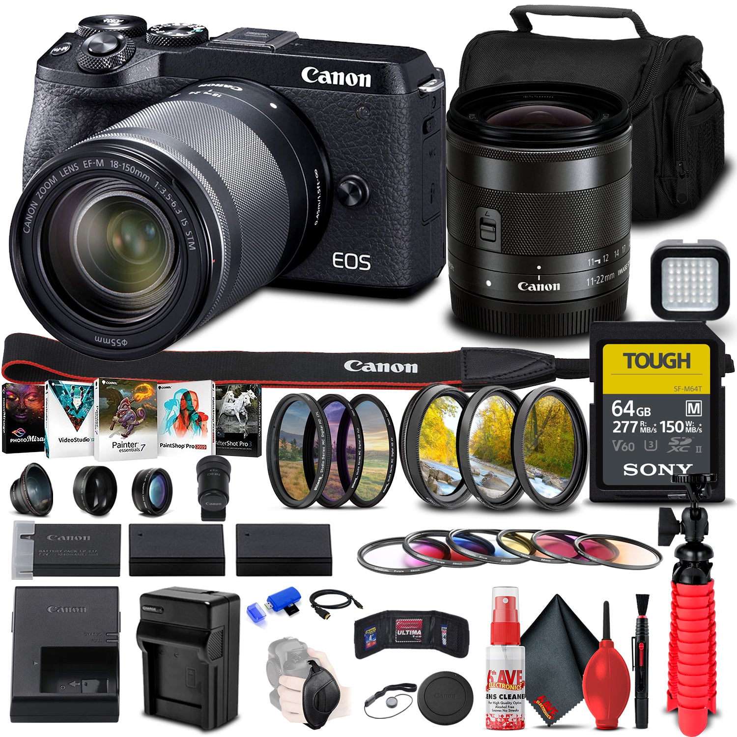 Canon EOS M6 Mark II Mirrorless Camera with 18-150mm Lens and EVF Bundle