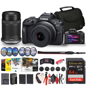 Canon EOS R100 Mirrorless Camera with 18-45mm and 55-210mm Lenses Kit + Filters + More Canon