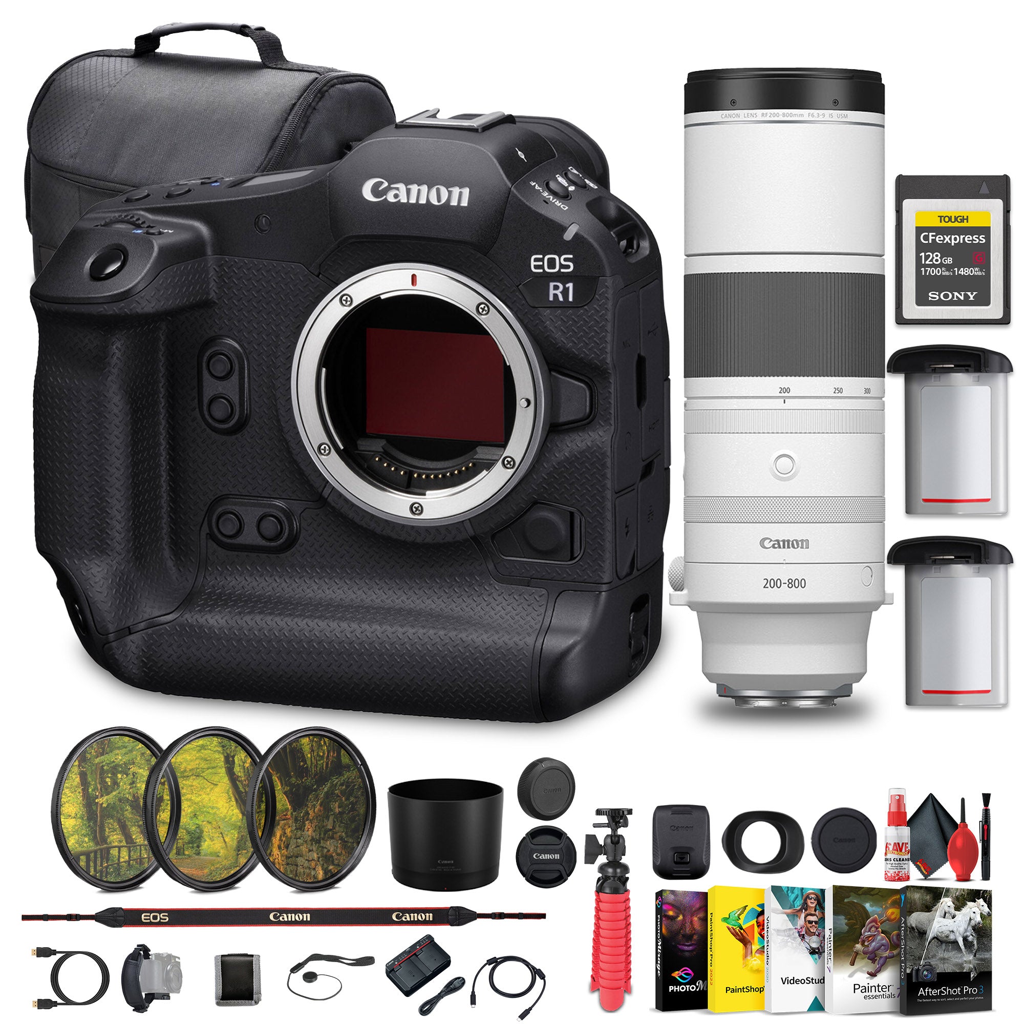 Canon EOS R1 Mirrorless Camera - 24MP, Full-Frame Stacked BSI CMOS Sensor Bundle