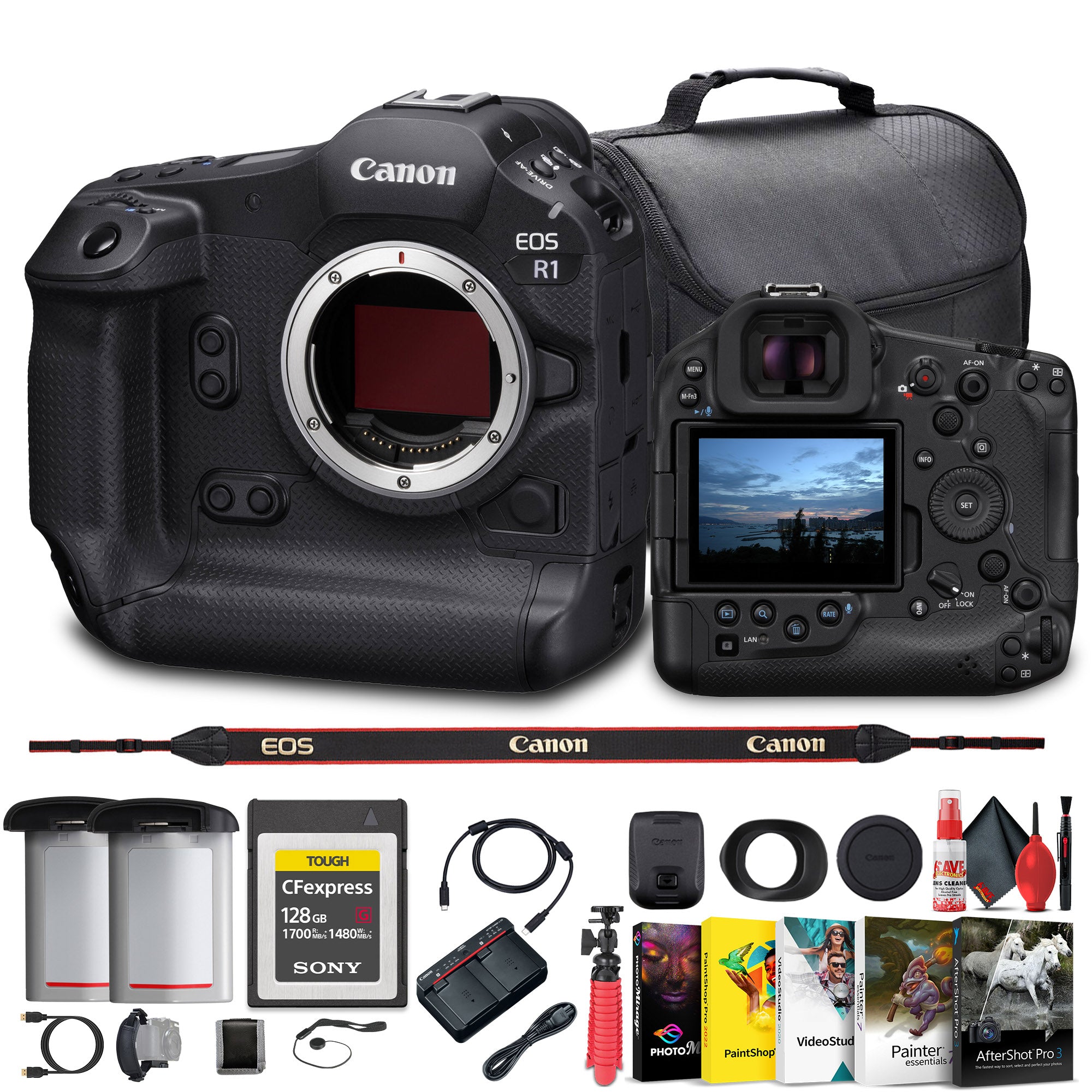 Canon EOS R1 Mirrorless Camera - 24MP, Full-Frame Stacked BSI CMOS Sensor Bundle