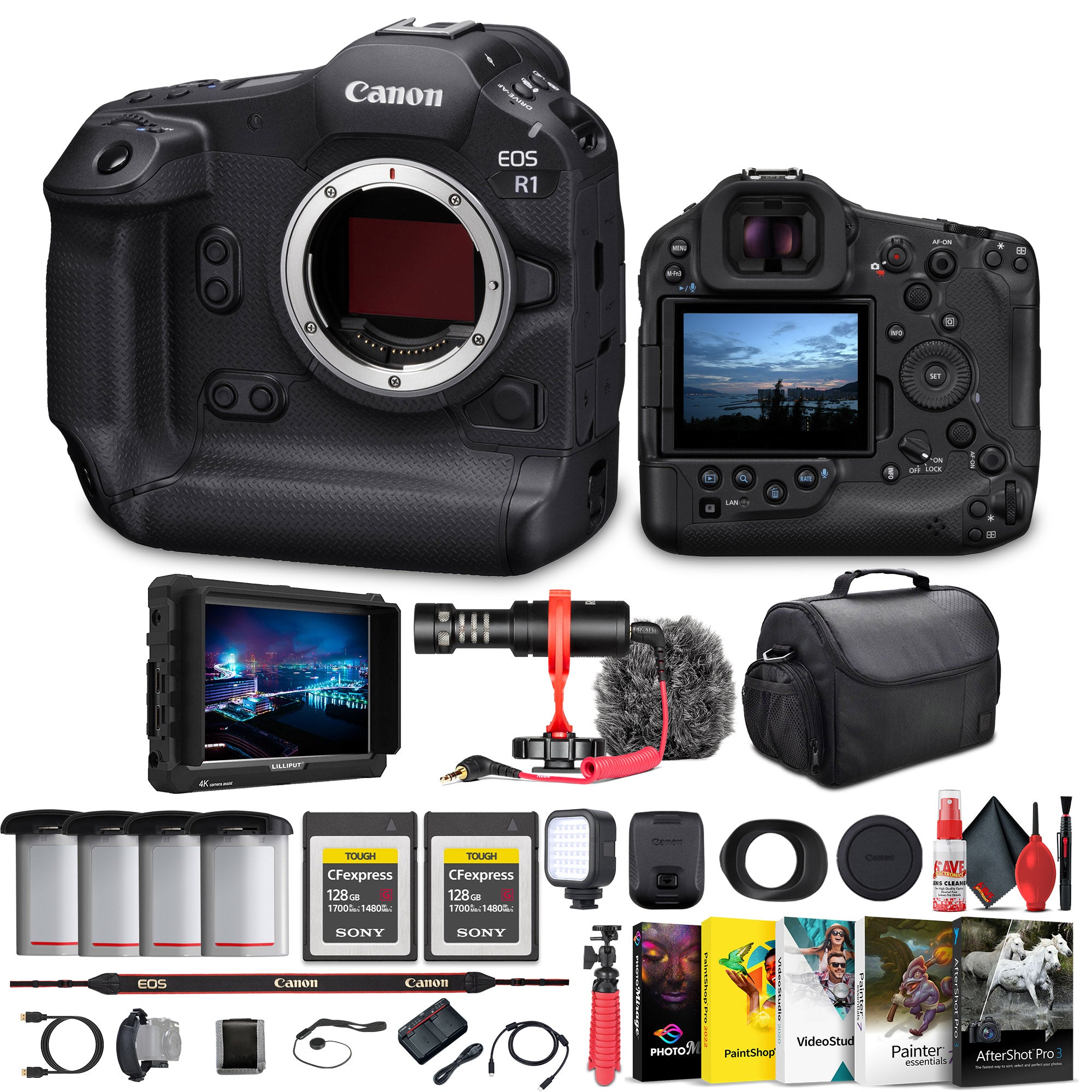 Canon EOS R1 Mirrorless Camera - 24MP, Full-Frame Stacked BSI CMOS Sensor Bundle