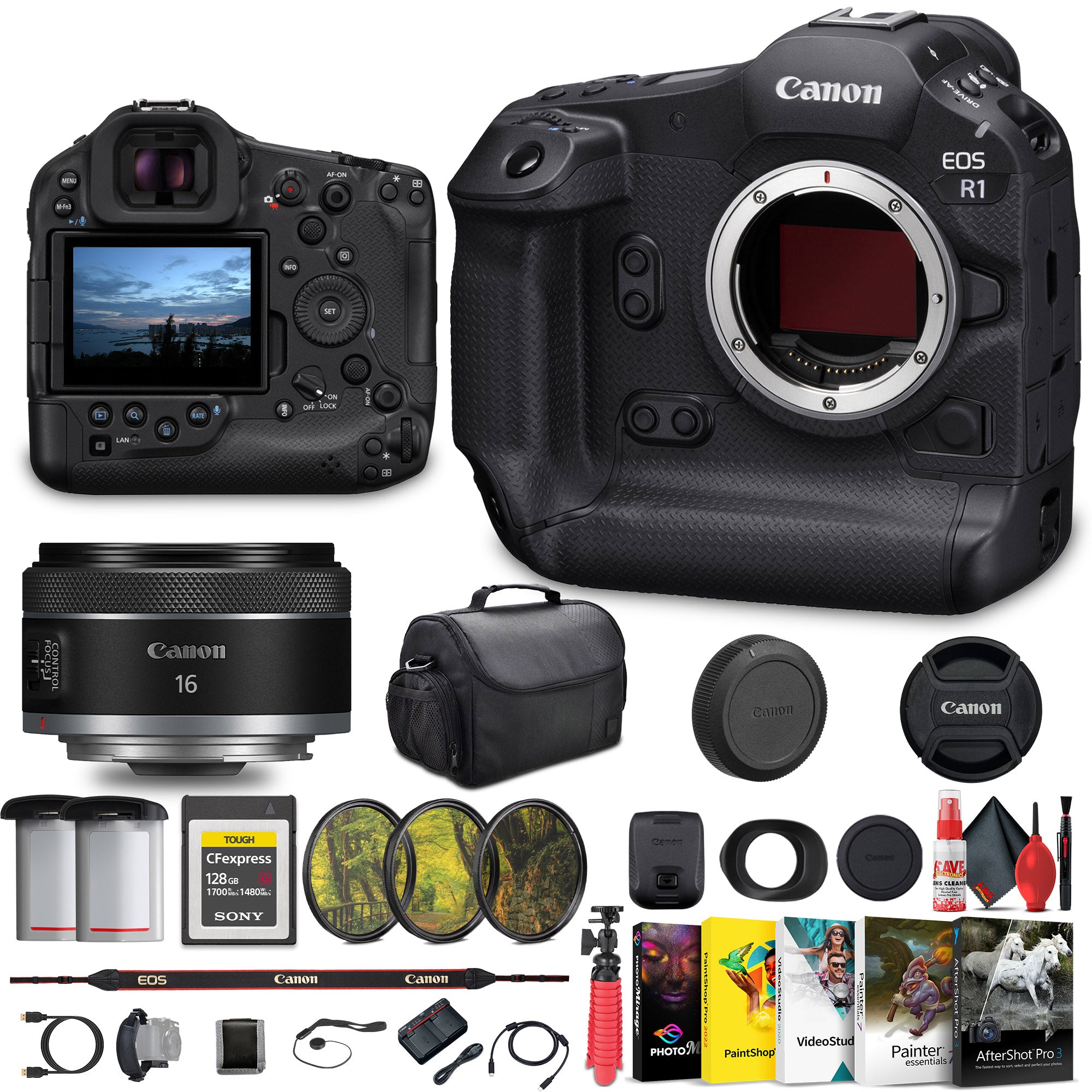 Canon EOS R1 Mirrorless Camera - 24MP, Full-Frame Stacked BSI CMOS Sensor Bundle