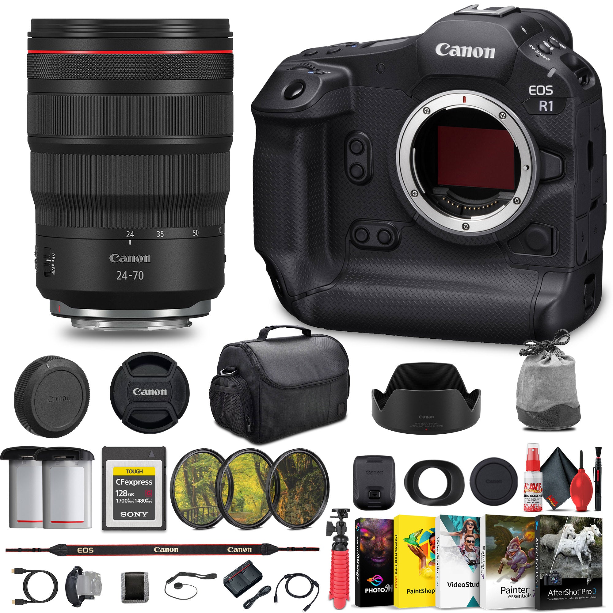 Canon EOS R1 Mirrorless Camera - 24MP, Full-Frame Stacked BSI CMOS Sensor Bundle