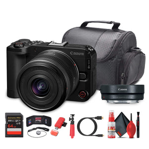 Canon EOS R50 V + 14–30mm Lens Kit | 4K60p Vlogging Camera, Power Zoom Lens - Bundle