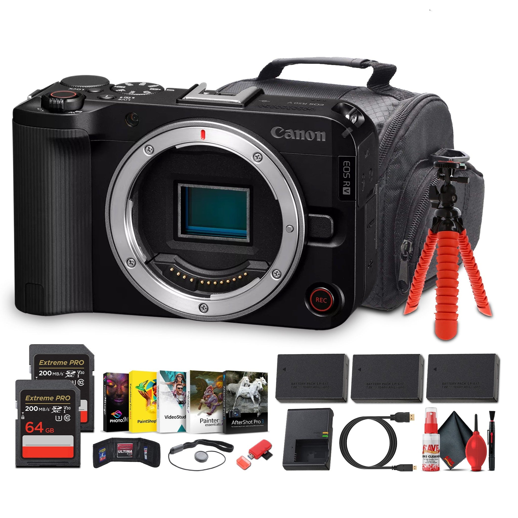 Canon EOS R50 V Mirrorless Camera | 24.2MP, 4K60p, Flip Screen, Dual Pixel AF - Bundle