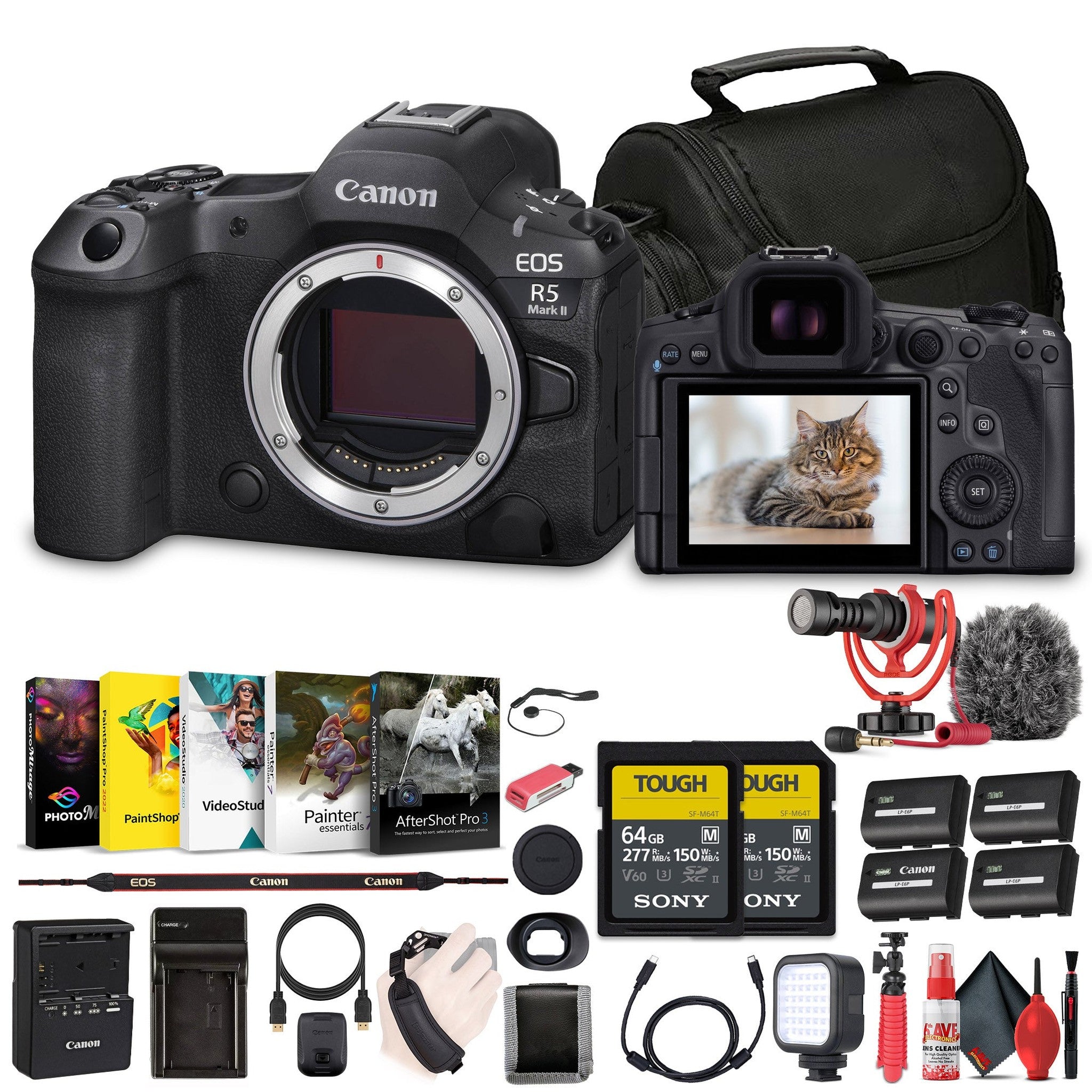 Canon - EOS R5 Mark II Mirrorless Camera, 45MP, Full-Frame Hybrid Camera, 8K Video Bundle Canon