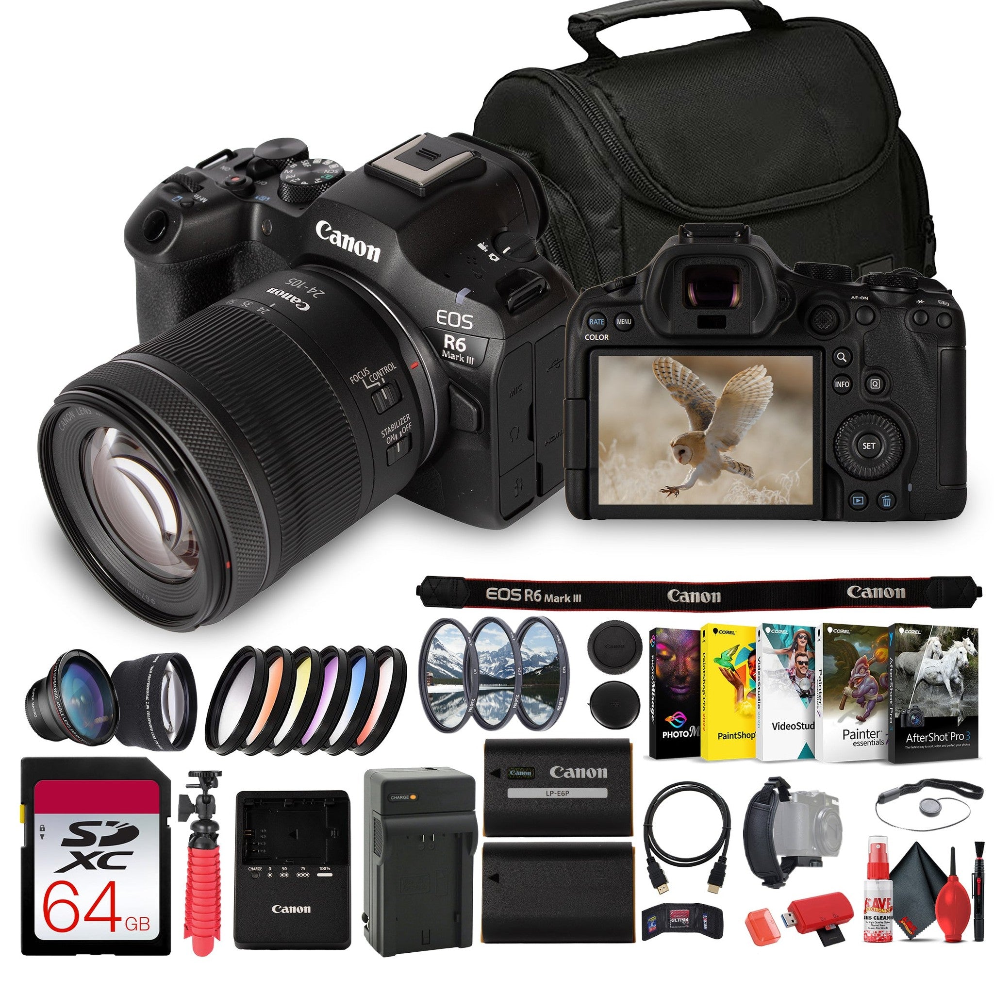 Canon EOS R6 Mark III Mirrorless Camera with 24-105mm f4-7.1 RF Lens | 32.5MP Full Frame Imaging, 7K RAW Video, 4K 120p Recording, Dual Pixel CMOS AF II, IBIS, 40fps Burst, and Dual Card Slots + More